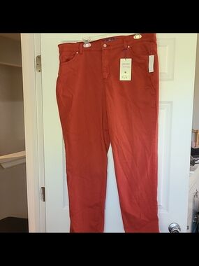 Gloria Vanderbilt Women’s Amanda Slimming Straight Leg Rust Denim Jeans 18W